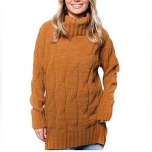 Chenille Cowl Neck Sweater size Small NWT Caramel Color